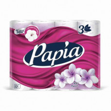 Туалетная бумага PAPIA (12 шт) 3-слойная балтийский цветок