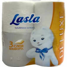 Туалетная бумага LASLA Delux 3 сл 4 рул, 15м  ЦБ-13