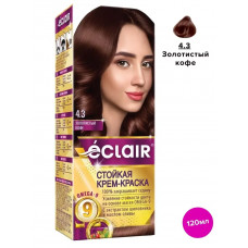 Краска для волос ECLAIR 4.3 золотистый кофе с маслами "Omega 9"