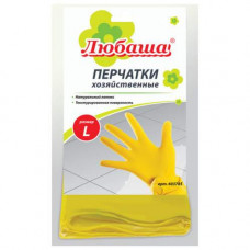 Перчатки ЛЮБАША ЭКОНОМ L латекс х-б напыление
