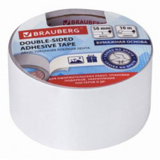 Лента клейкая BRAUBERG 50*10 м 80 мкм двусторонний 229055